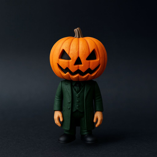 🎃 Pumpkin Head Stylized Miniature・ STL File for 3D printing・Cults