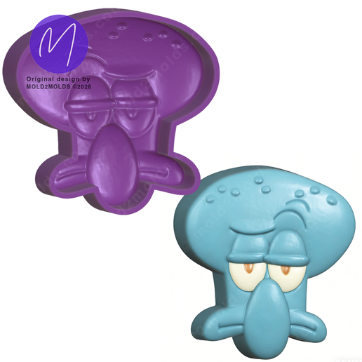 3D Squidward Tentacles Bath Bomb STL Mold