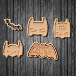 unnamed2.jpg STL file Batman cookie cutter set of 5・3D printable model to download