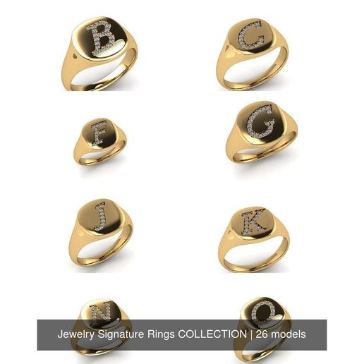 Jewelry Signature Rings COLLECTION 3D model