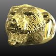 4.jpeg Gold Bear Head Ring 3D