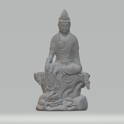 1.png Archivo STL Avalokitesvara Bodhisattva Sentado Modelo de impresión 3D・Diseño imprimible en 3D para descargar