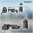 2.jpg Set of farm buildings with ruined house and stone mill (5) - Modern WW2 WW1 World War Diaroma Wargaming RPG Mini Hobby