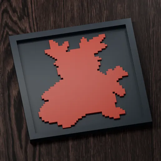 Delibird - Pokemon Silhouette Frame | Gen 5 sprite style | STL