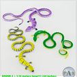003.jpg STL file Articulated Long-Tailed Lizard - 114 cm (44in) Super long print-in-place・Design to download and 3D print