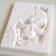 Skull monster bas-relief STL file for CNC or 3D printing
