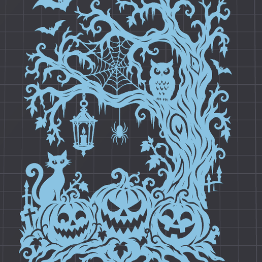 🎃 Spooky Halloween Haunted Tree Scene