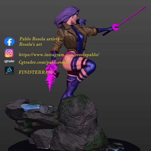 Psylocke jacket outfit 3D model