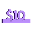 10 Dollar.STL Display Price Blocks - USD Currency