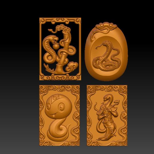 Snake Zodiac Pendant 1 3D model