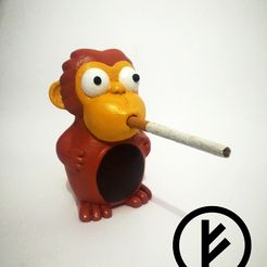 mn3.jpg Descargar archivo STL Smoking monkey - Simpson • Modelo imprimible en 3D, frandemia