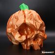 Pumpkin-Skull_Low-Poly_5.jpg Free 3D file Pumpkin Skull - Low Poly・3D print design to download