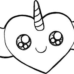 dibujo-de-corazon-kawaii-con-alas-y-unicornio-para-colorear-e-imprimir.jpg Archivo 3D Cortantes San Valentín・Diseño imprimible en 3D para descargar