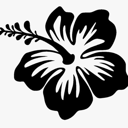 Hibiscus Flower 60 mm Clay/Cookie Cutter and Stamp set - Style 1 3D model