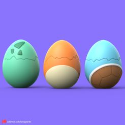 EasterEgg01.jpg Файл STL POKEMON - EASTER DAY 3 KANTO STARTERS (ЛЕГКАЯ ПЕЧАТЬ БЕЗ ПОДДЕРЖКИ)・3D модель для печати скачать