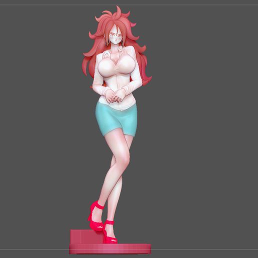 ANDROID 21 SEXY STATUE OFFICE GIRL DRAGONBALL ANIME CHARACTER GIRL 3D print model - 3D model önizlemesi