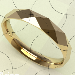 Ring018.png STL file Fine Jewelry, Faceted Ring 01・3D printer design to download