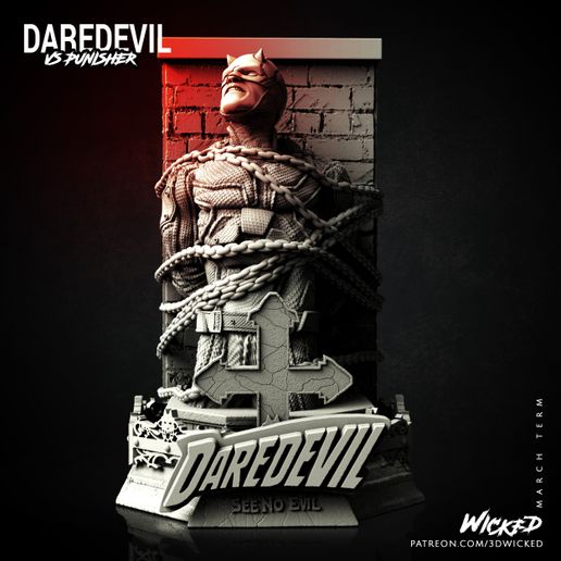 👤 Wicked Marvel: Netflix Daredevil Bust STLs ready for printing