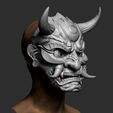 12.jpg Cyberpunk 2077 Japanese Hannya Mask Oni Mask Samurai Demon Mask 3D print model