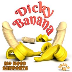 DickyBananaNS.262.jpg Archivo STL Dicky Banana Sin Soportes・Modelo para descargar y imprimir en 3D