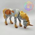 unicorn_03_wm2.jpg Файл STL Единорог - Волшебная лошадь с гибкой артикуляцией (печать на месте, без опор)・Шаблон для 3D-печати для загрузки