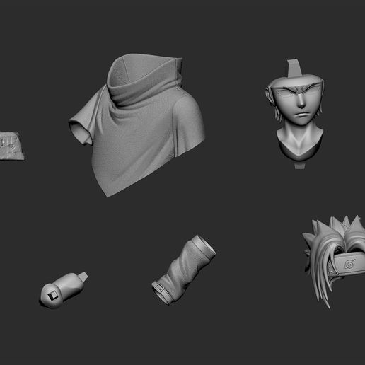 _cuts.jpg SASUKE - 3D PRINTABLE FIGURE
