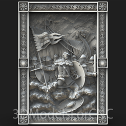 1.png 3D file 3D Model STL File for CNC Router Laser & 3D Printer Sviatoslav the Brave・3D printing template to download