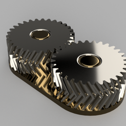 conjunto engranaje 30 dientes m1.png Archivo STL Conjunto engranajes helicoidales doble・Objeto imprimible en 3D para descargar