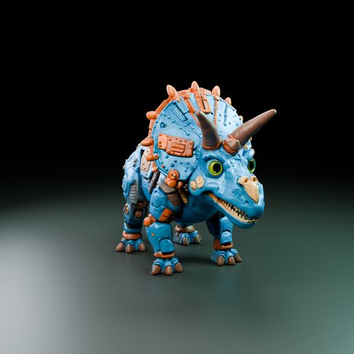 Cyborg Triceratops Character - The Iron Frill