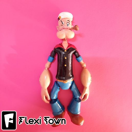 Image-3.jpg Flexi Popeye, Articulated fidget figure, 3mf included