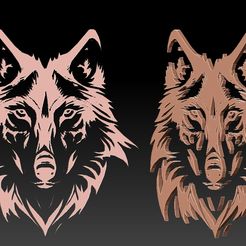 wolf-render.jpg Файл STL настенное искусство волка・Модель для загрузки и 3D печати