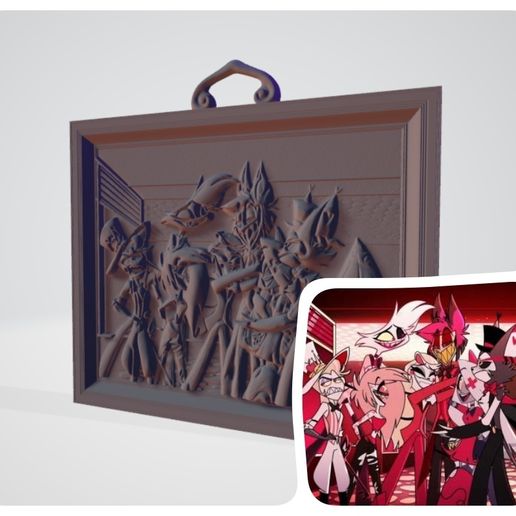 Hazbin Hotel Hugging Alastor Scene 3D model