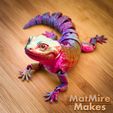 cropped-0009.jpg 3D file Leopard Gecko Articulated Toy, Print-In-Place Body, Snap-Fit Head, Cute Flexi・3D printer design to download