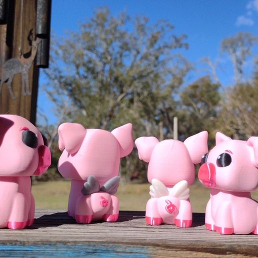 🐖 Clicky Piggy and Bobblehead・ 3MF File for 3D printing・Cults