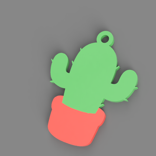 Cactus Key Ring 3D model