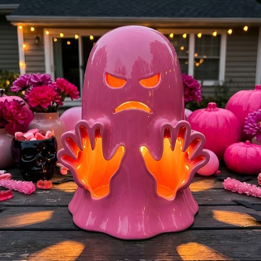 Pink Halloween Ghost Lantern STL Pinkoween Decor