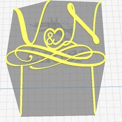VN.jpg Archivo STL Iniciales V N silueta・Modelo para descargar e imprimir en 3D