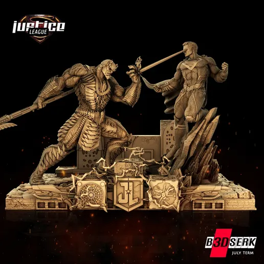 B3DSERK July Term: Darkseid vs Superman Diorama Base 3D model