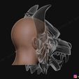 21.jpg Wolf Mask - Japanese Samurai Mask - Oni Tiger Mask - Halloween 3D print model