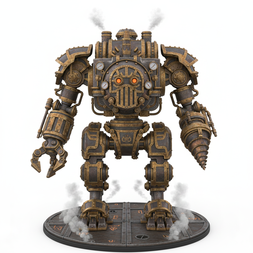 😤 Steam Mech - Chunky Mecha STL Figure・ STL File for 3D printing・Cults