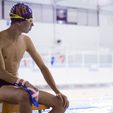 BCN3D_3Dprint_Swimming_Fin_nylon_Pedro_wearing_standing_ observing_swimming_pool.jpg 3D printed orthotic swimming fin