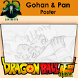 .) Gohan & Pan Poster GOHAN & PAN POSTER / DRAGON BALL SUPER HERO