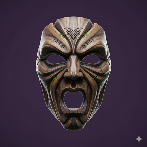 demon mask STL, decorative mask STL, twisted grin mask STL, mask file, broken face mask STL, creepy mask STL, samurai mask STL, werewolf mask STL, cosplay mask STL, monster mask STL, tribal mask STL, Halloween mask STL, costume mask STL, printable mask, e