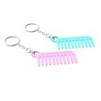 Comb-Keychain-6.jpg Porte-clés à peigne. Impression sur place avec 3MF inclus. (Pas de supports ni de radeaux)