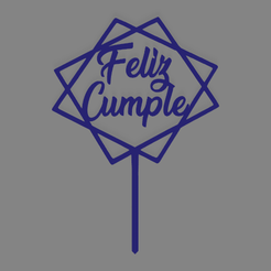 Feliz cumple C2 con cuadrado con pinche.png Free STL file Happy birthday happy birthday cake topper・3D print model to download