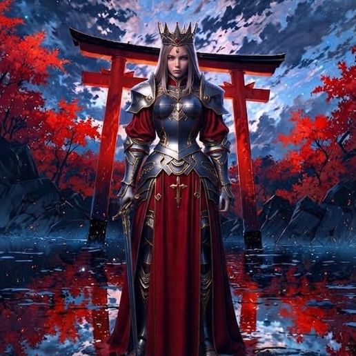 Royal Queen Warrior - Torii Shrine 3D Print Statue