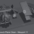 28mm French Plane Clean - Nieuport 11 WW1 6 planes, 3 pilots (3 nationalities) - Files Pre-supported