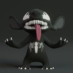 Stitch-Venom-Render.jpg Fichier STL gratuit Stitch Venom・Objet à télécharger et à imprimer en 3D