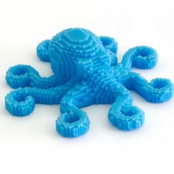 octopus_voxel_thingiverse.jpg Pixel Octopus - Minimal Voxel Octopus Tutorial