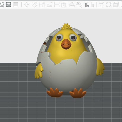 Cute Easter Chick in Cracked Egg - Multicolor Spring Decoration